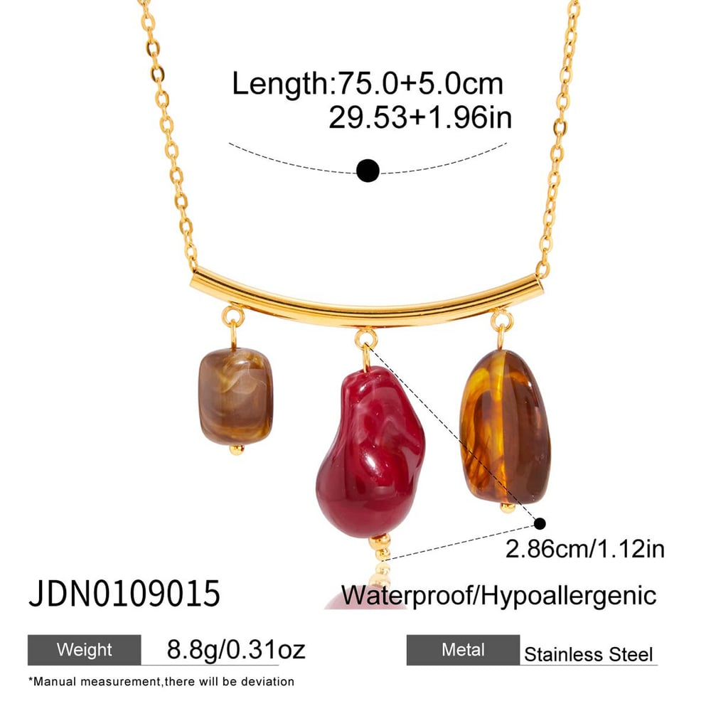 1 Piece Glamorous Irregular Shape Acrylic Stainless Steel Gold Color Women's Pendant Necklaces h5Picture2