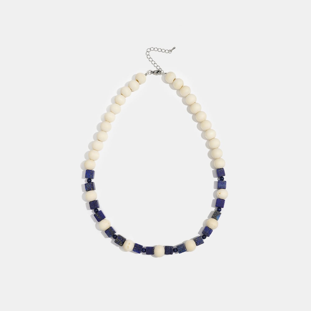 1 Piece Indie Style Stone & Wooden Beaded Necklace Picture2