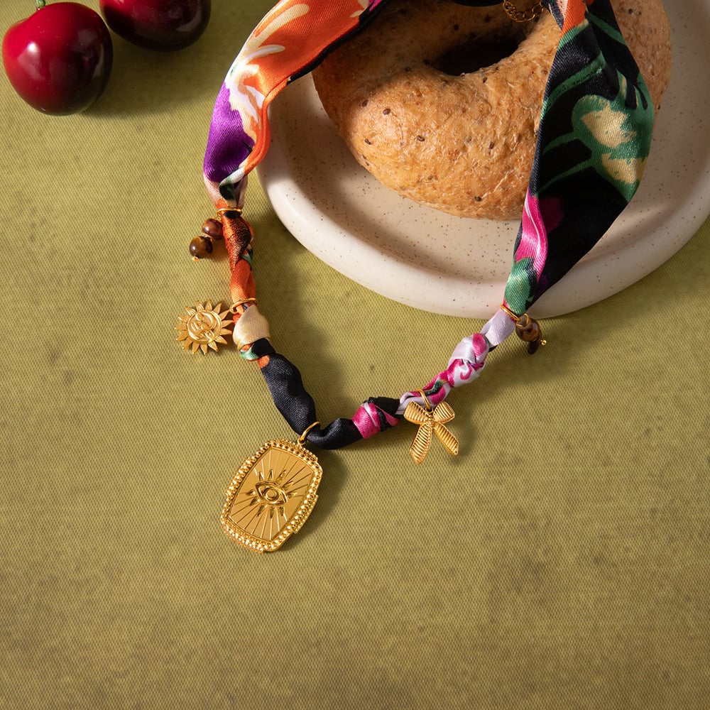 1 Piece Designable Sun Leopard Print Stainless Steel Gold Color Acrylic Women's Pendant Necklaces h5Picture7