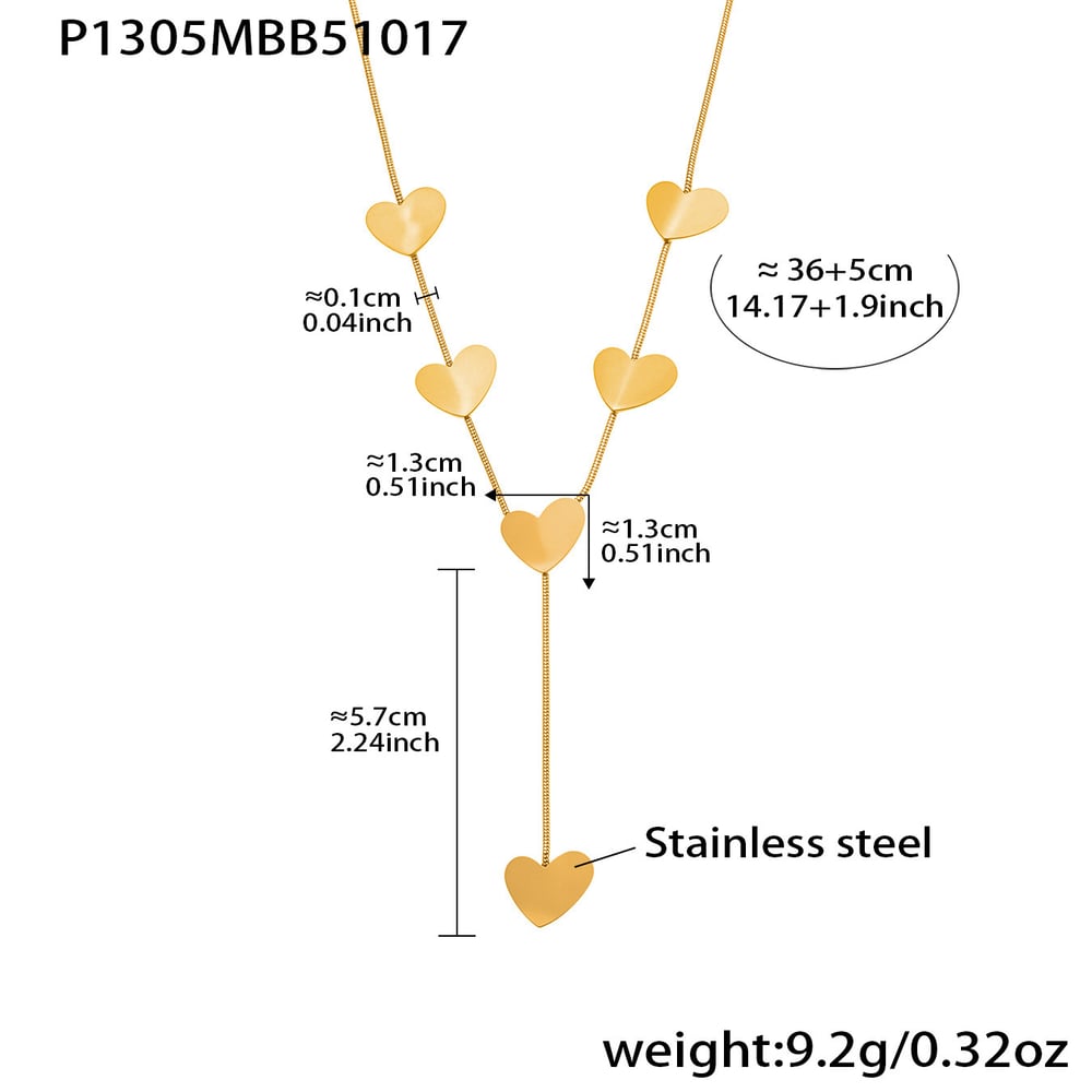 1 Piece Minimalist Heart Stainless Steel Gold Color Women's Pendant Necklaces Picture2