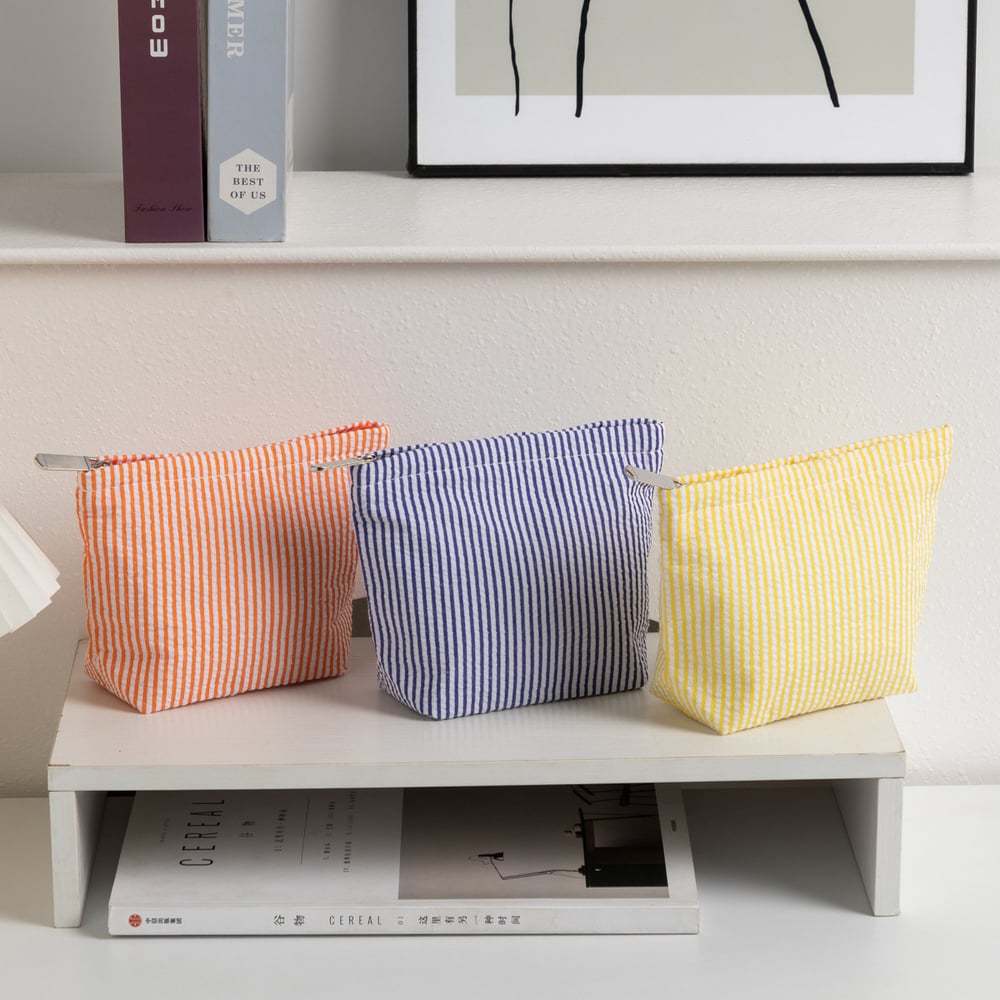 1 Stück lässige Make-up-Tasche mit Streifen Bild3