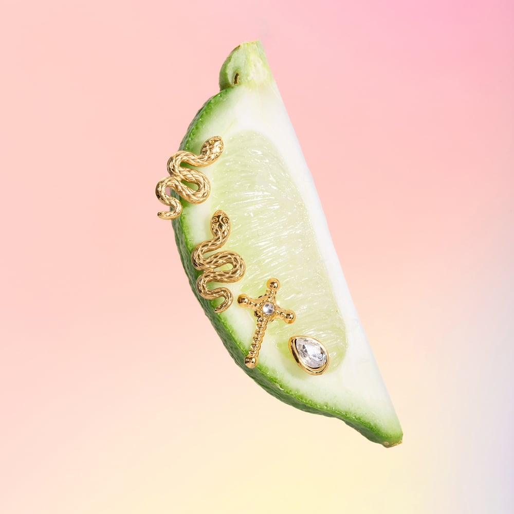 1 Set Luxurious Series Snake Stainless Steel Gold Color Women's Earring Sets h5Picture7