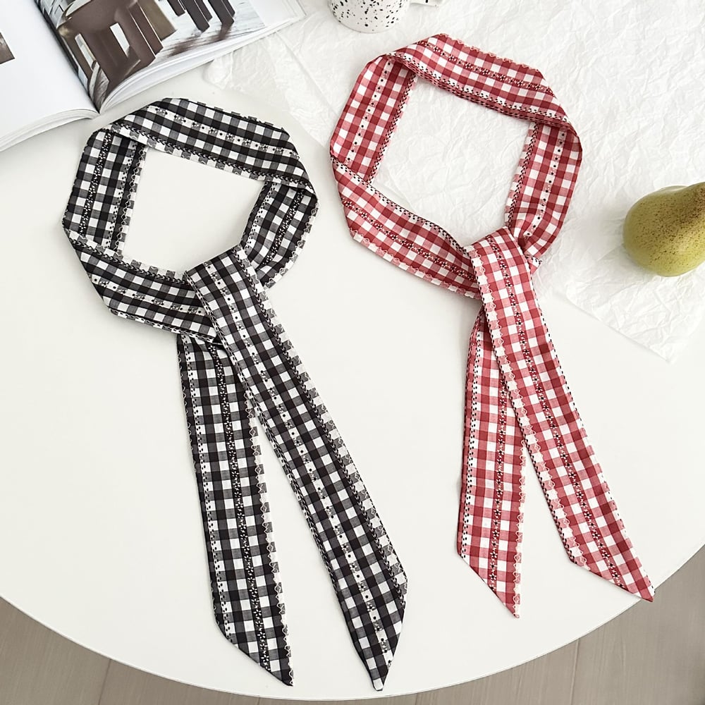 1 Piece Stylish Plaid Polyester Women's Bandana h5Picture3