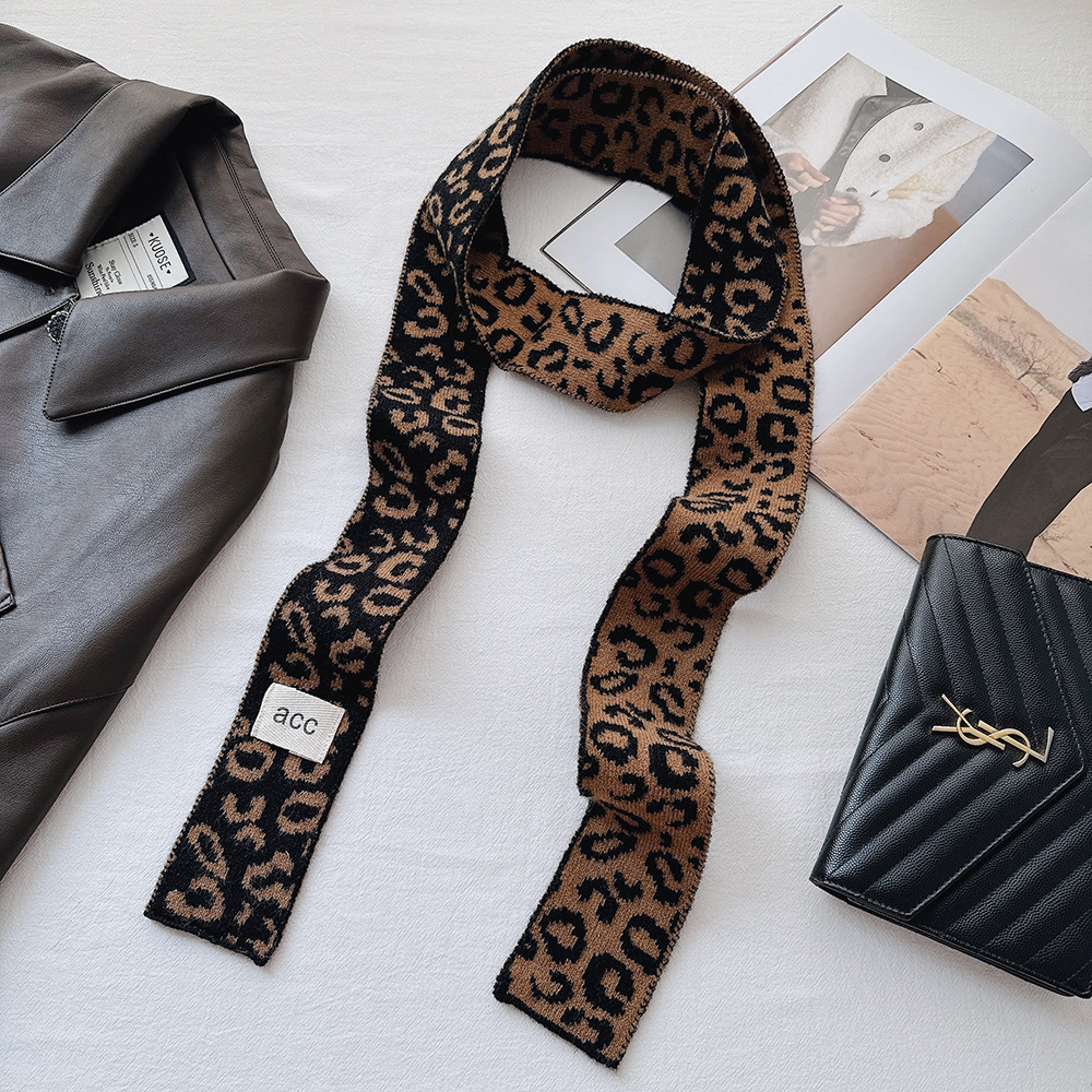 1 Stück Retro Leopardenmuster Garn Winterschal