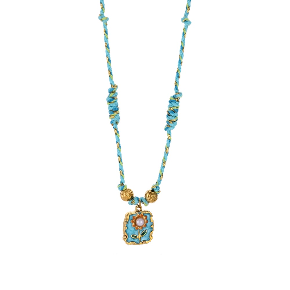 1 collar con colgante de acero inoxidable con diseño de flor dulce para mujer Imagen6
