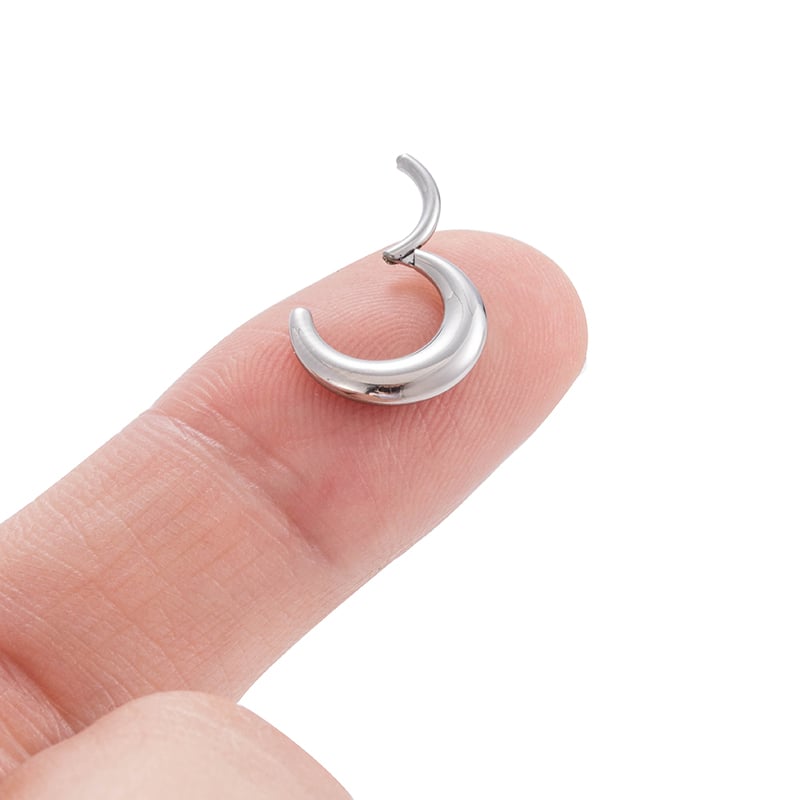 1 Piece Simple Circle Titanium Alloy Gold Color Hoop Earring Picture5