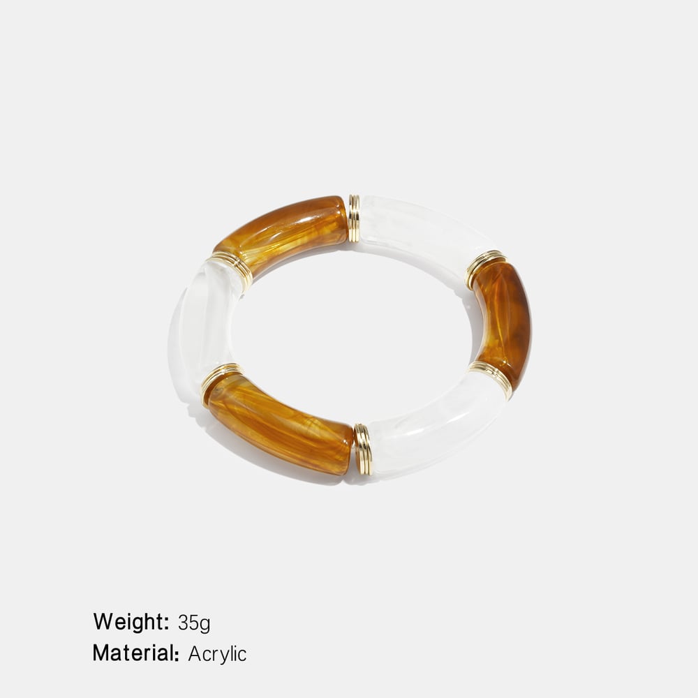 1 Piece Retro Gradient Color Acrylic Beaded Bracelet h5Picture2