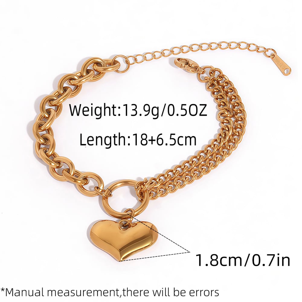 1 Stück einfache Retro Herz Mond Edelstahl Gold Farbe Damen Schmuck Sets h5Bild2