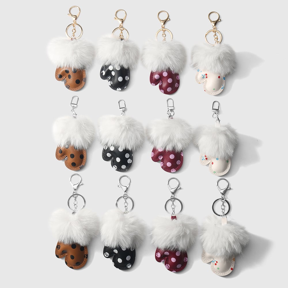 1 Piece Polka Dots Glove Leather Women's Bag Charms Picture3