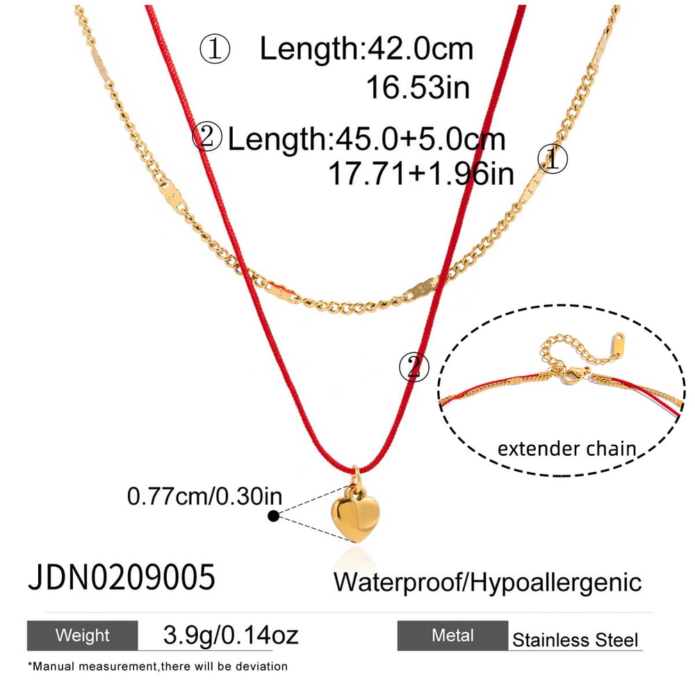 1 Piece Romantic Heart Stainless Steel Gold Color Women's Layered Necklaces Picture2