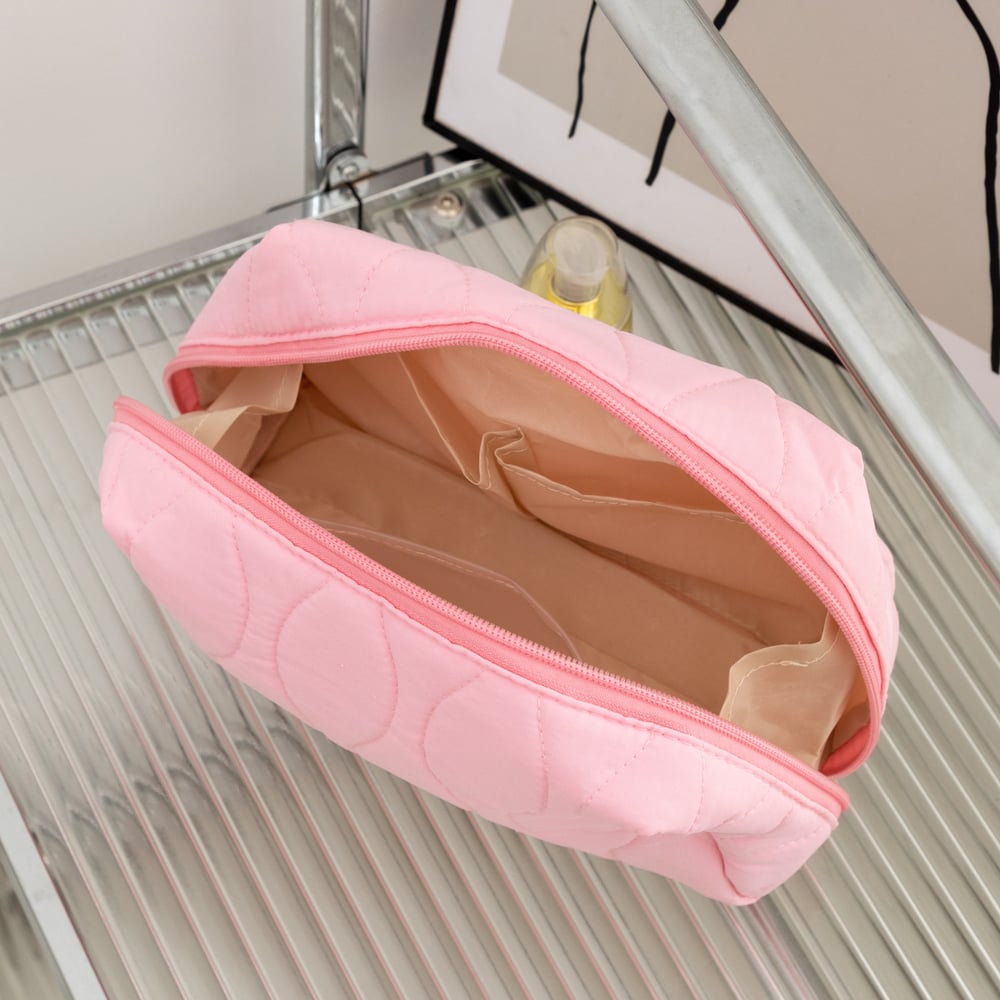 1 Stück einfarbige Make-up-Tasche aus Baumwolle h5Bild5