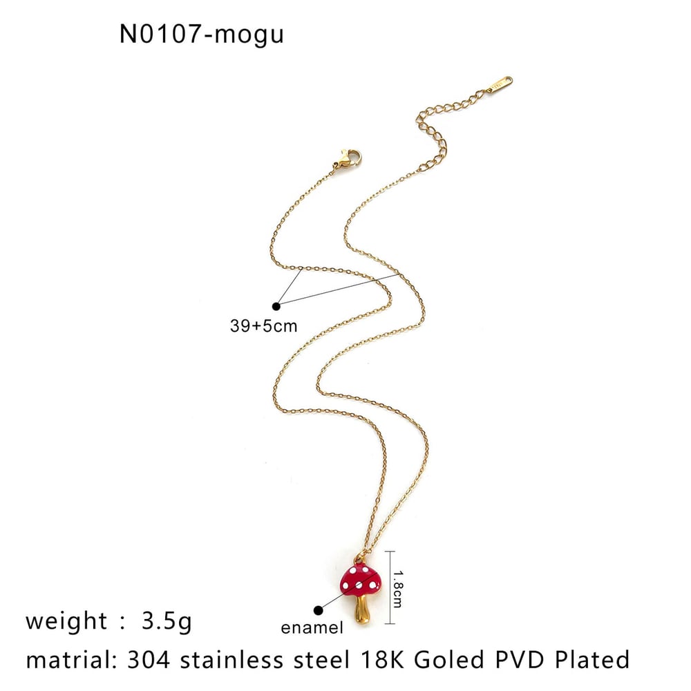 1 Piece Enamel Cherry Pendant Necklace Picture2