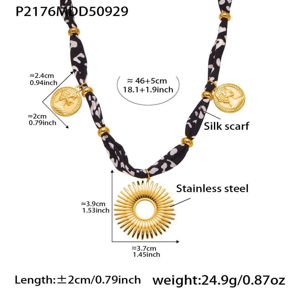 1 Piece Designable Circle Stainless Steel Gold Color Women's Pendant Necklaces 