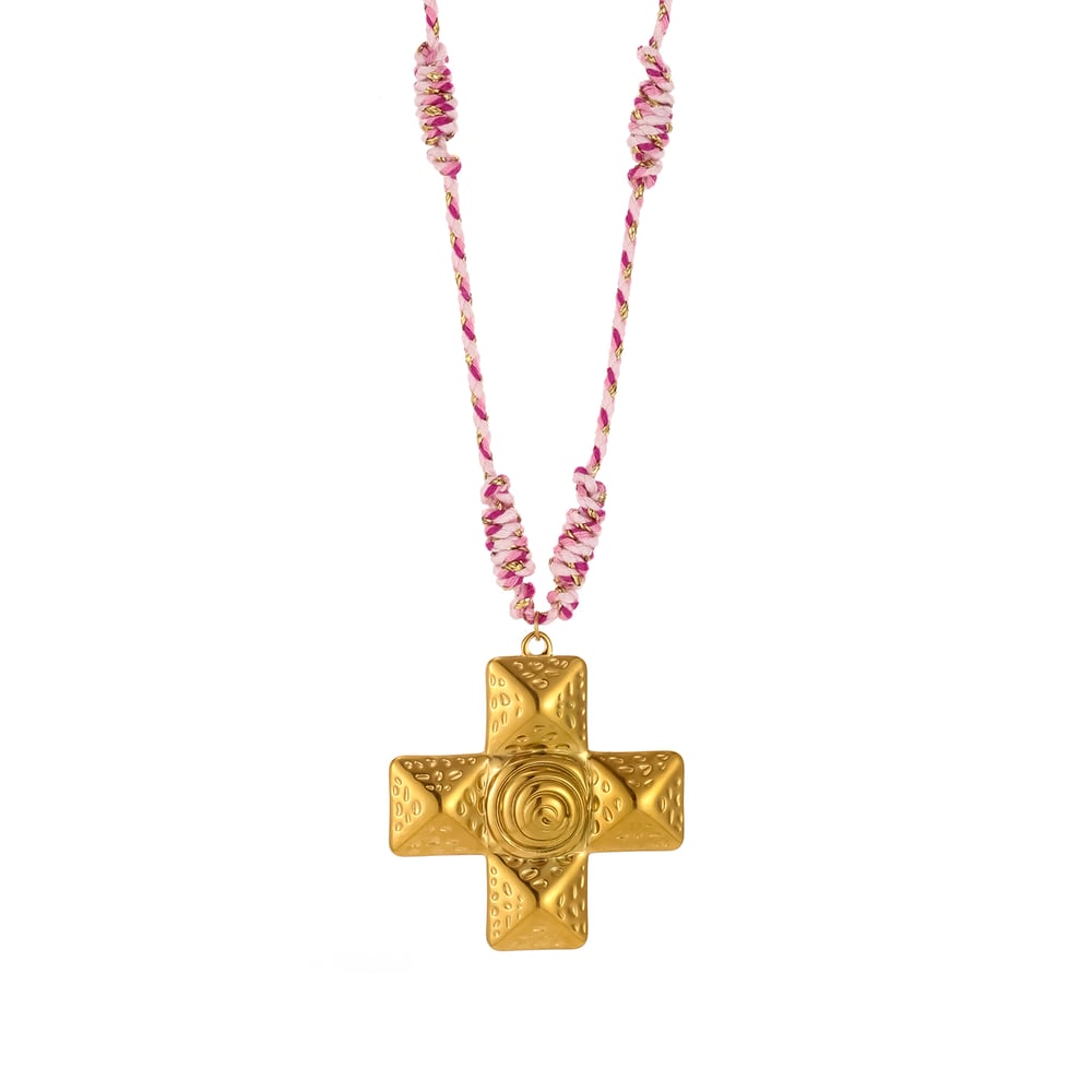 1 collar colgante de acero inoxidable con cruz de lujo para mujer Imagen3