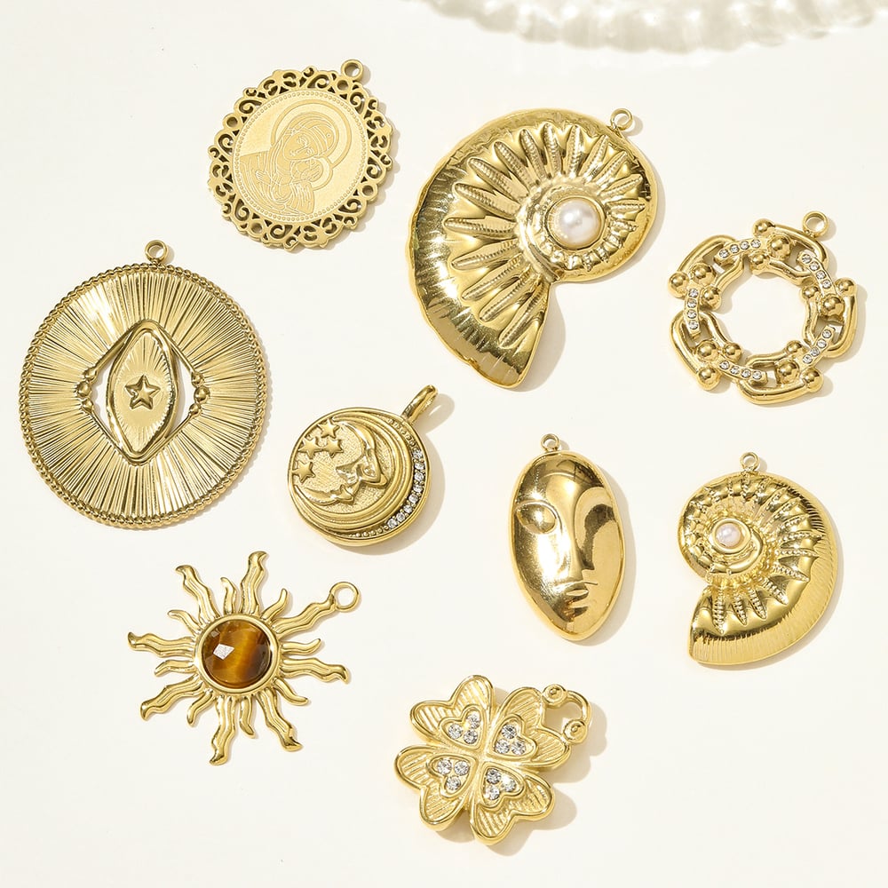 1 Piece Luxurious Clover Stainless Steel Zircon Women's Pendants Picture4