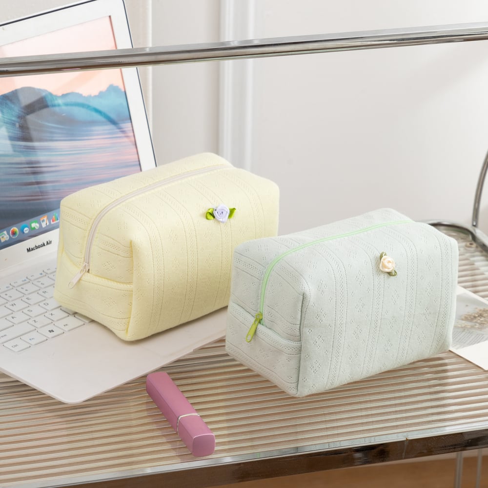 1 Stück süße Blumen-Make-up-Tasche aus Polyester h5Bild3