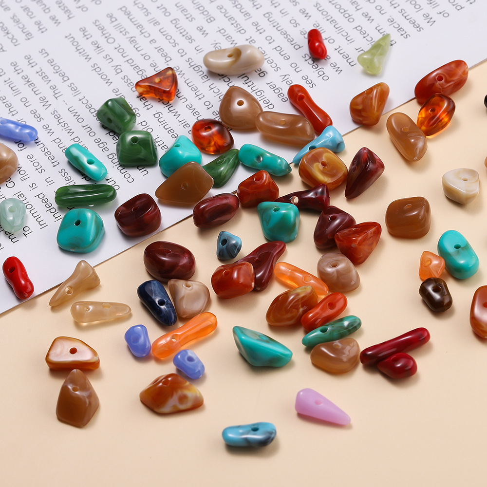 1 Bag of Retro DIY Irregular Gradient Color Acrylic Jewelry Beads Picture2