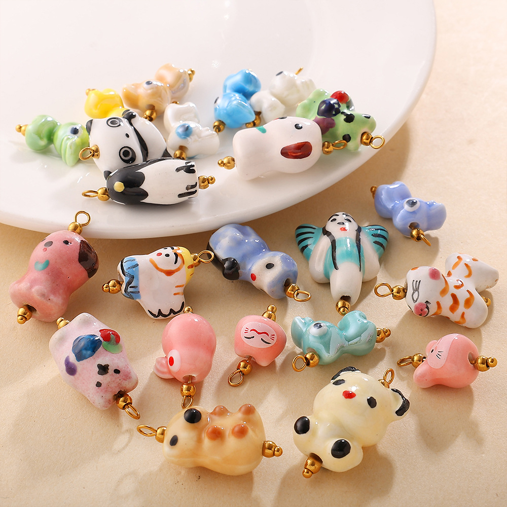 Ciondolo fai da te a forma di animaletto in ceramica, 1 pezzo h5Immagine2