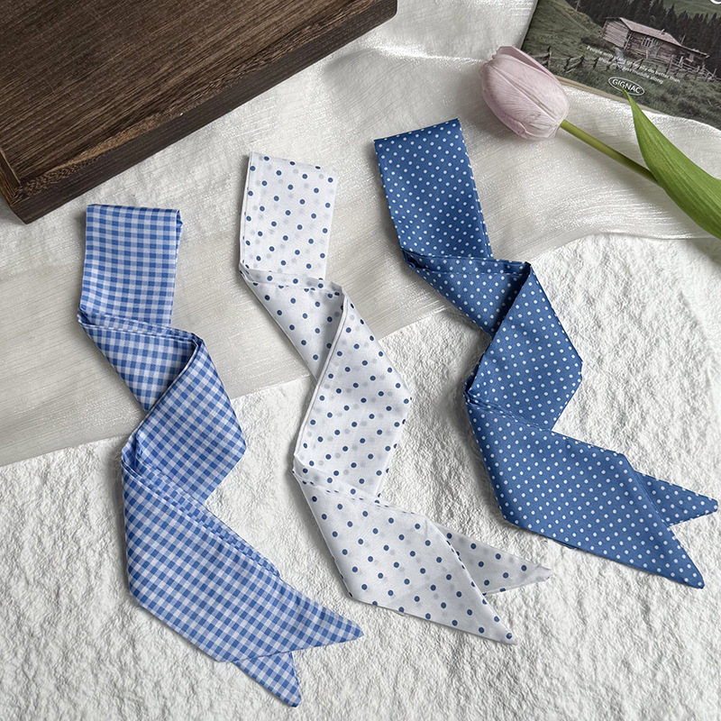 1 Piece Blue Series Classic Polka Dots Polyester Women's Bandana h5Picture2
