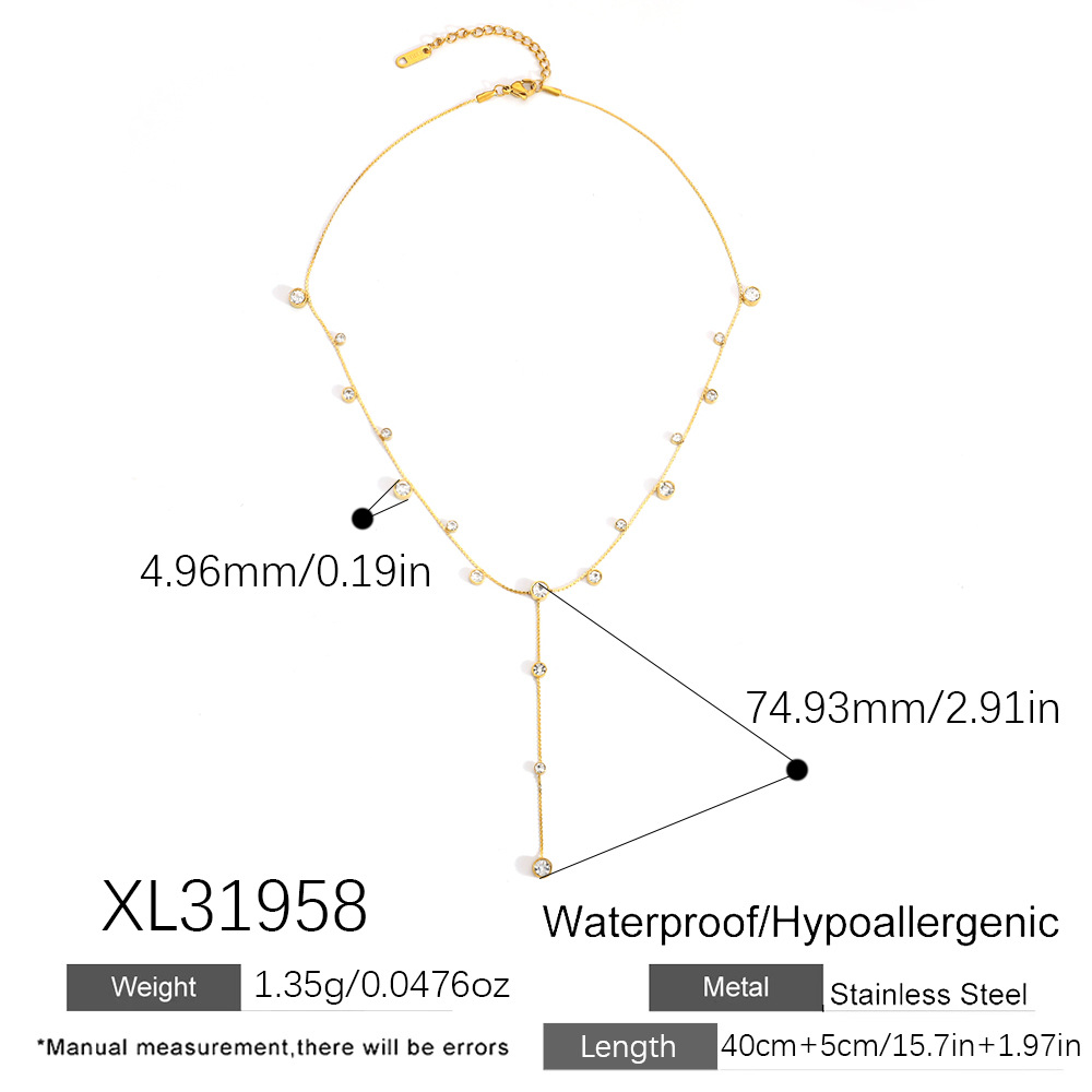 1 Piece Simple  Daily Heart Stainless Steel Women's Chain Necklaces