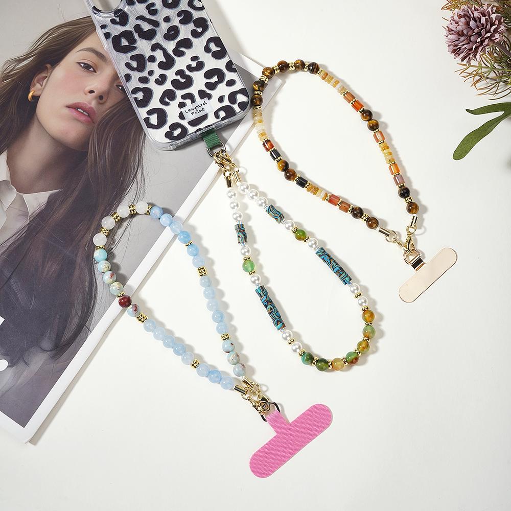 1 Piece Luxurious Beads Natural Stones Phone Chain h5Picture4