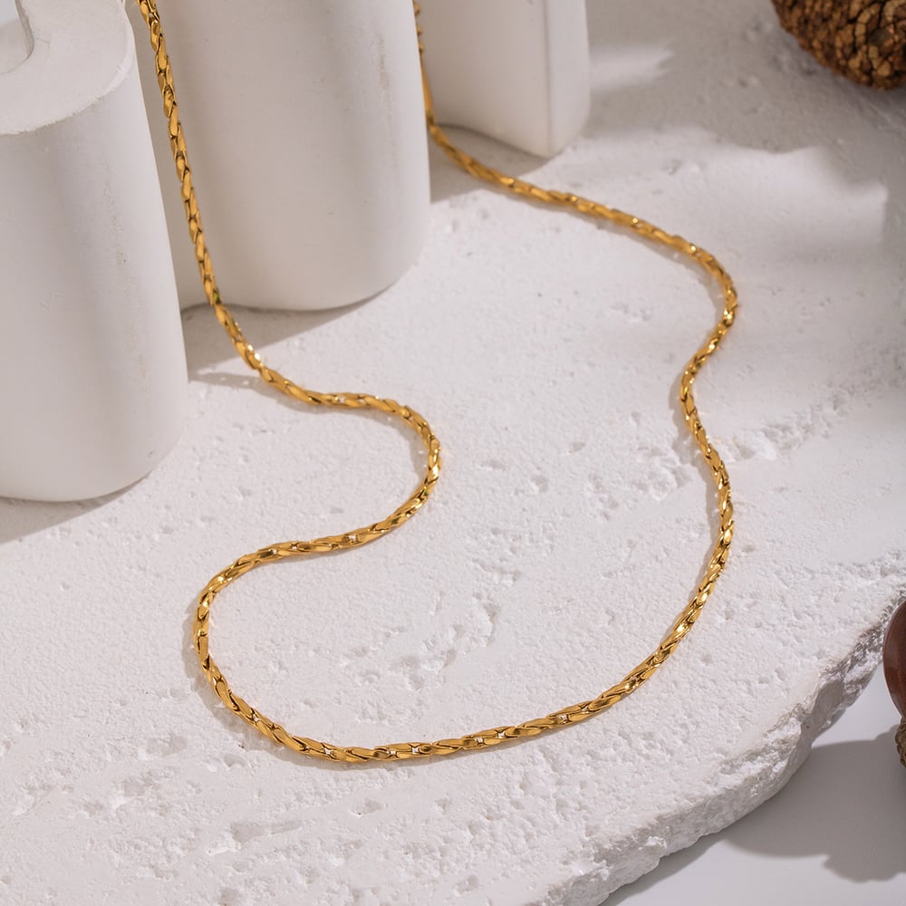 1 Piece Simple Chain Stainless Steel Gold Color Chain Necklace Picture4