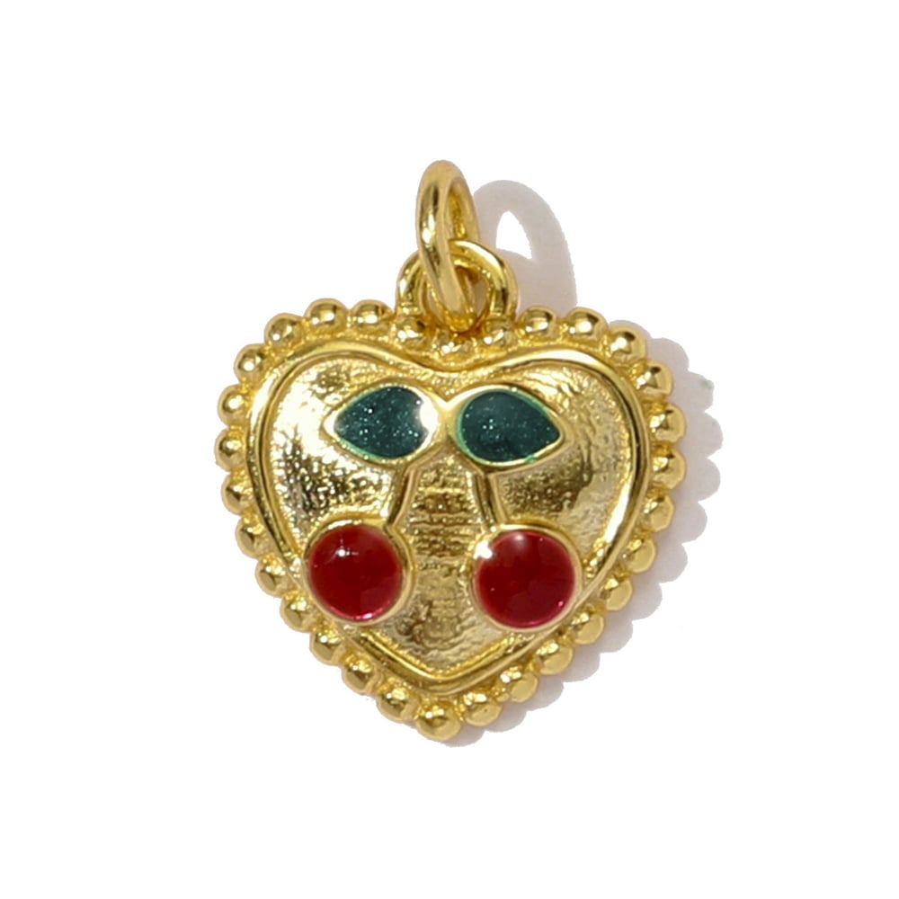 1 Piece Cute Fruit S925 Gold Color Women's Pendants 