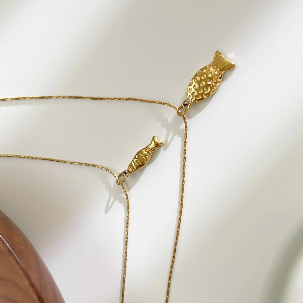 1 Piece Fish Stainless Steel Gold Color Pendant Necklace Picture4