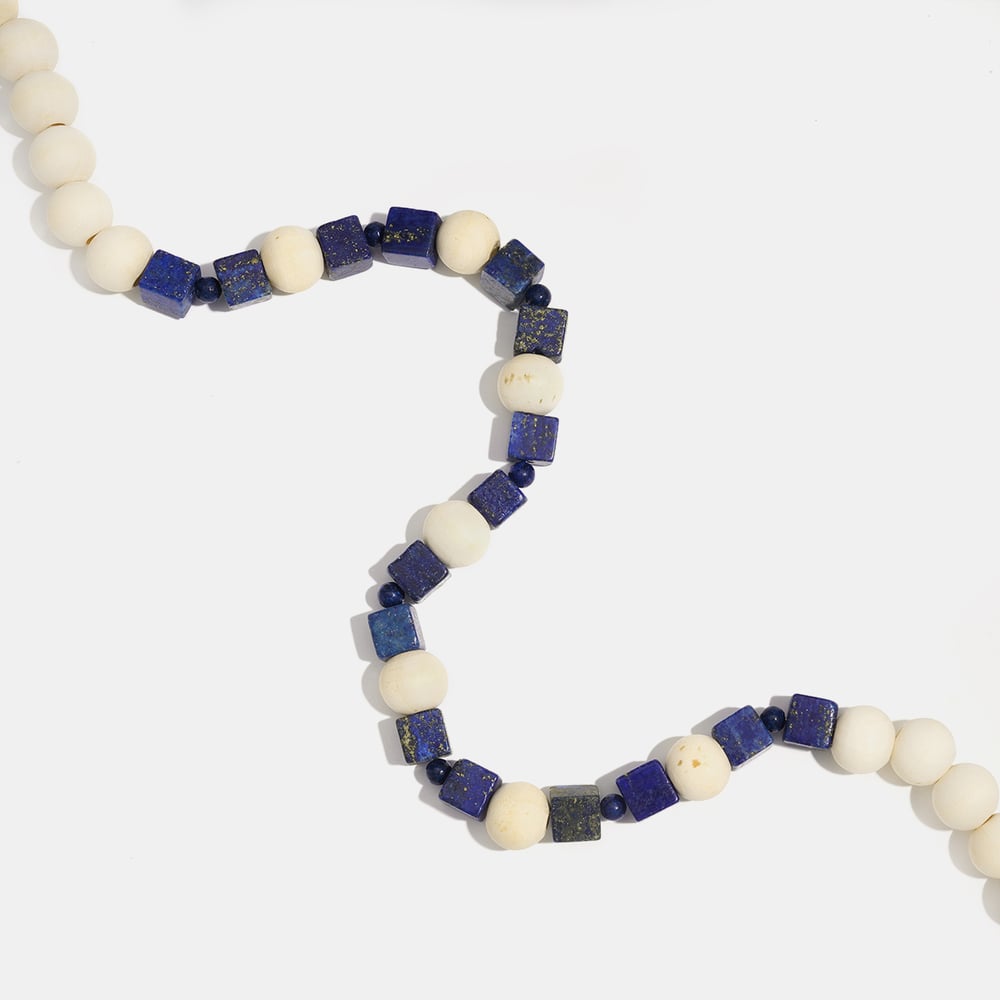 1 Piece Indie Style Stone & Wooden Beaded Necklace Picture3