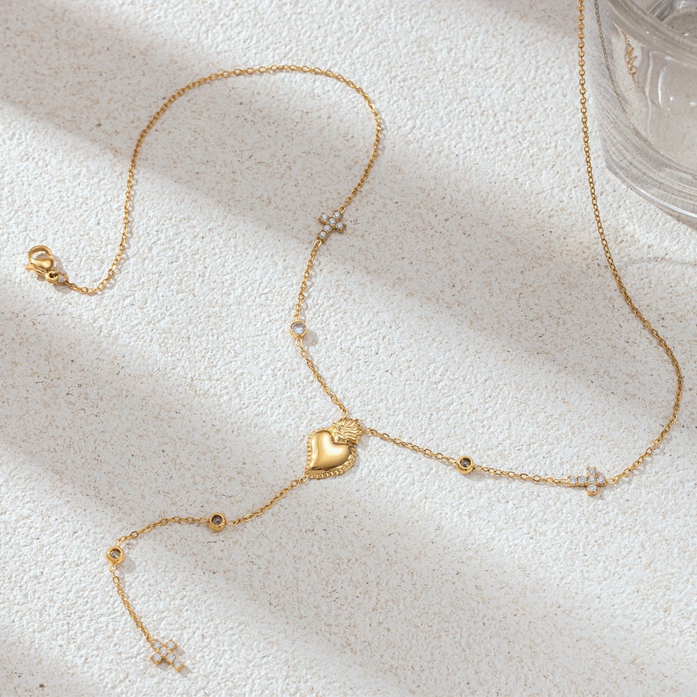 1 Stück Halskette mit Herzanhänger aus Edelstahl Bild4