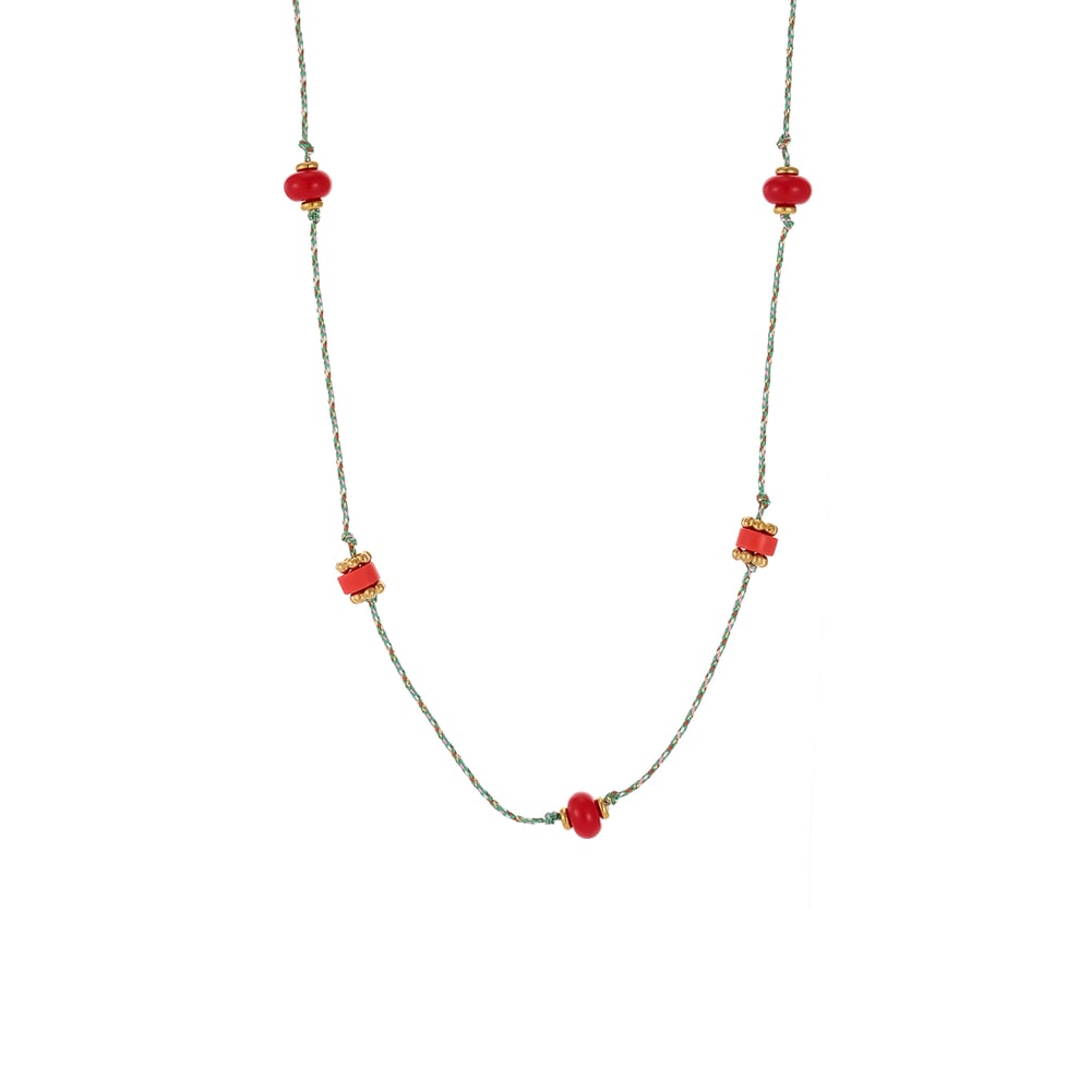 1 pieza elegante collar colgante de cuentas y piedras naturales para mujer Imagen3
