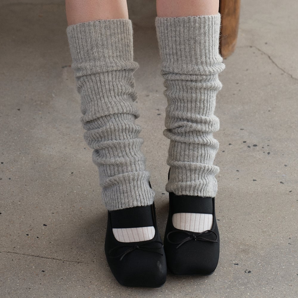 1 Pair Wool Blend Solid Color Knitted Leg Warmers h5Picture4