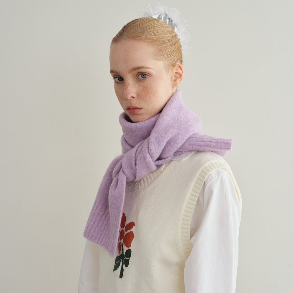 1 Piece Simple Solid Color Wool Blend Winter Scarf h5Picture3