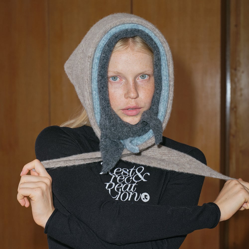 1 Piece Solid Color Wool Blend Knitted Triangular Scarf h5Picture3