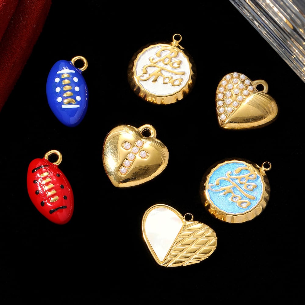 1 Piece Simple Rugby Shape Stainless Steel Women's Pendants Picture4