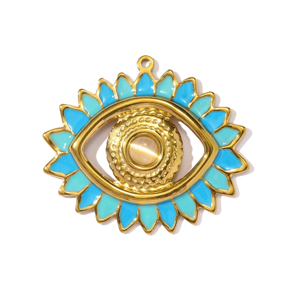 1 Piece Dazzling Devil's Eye Stainless Steel Women's Pendants 