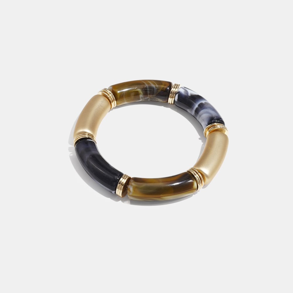 1 Piece Retro Gradient Color Acrylic Beaded Bracelet