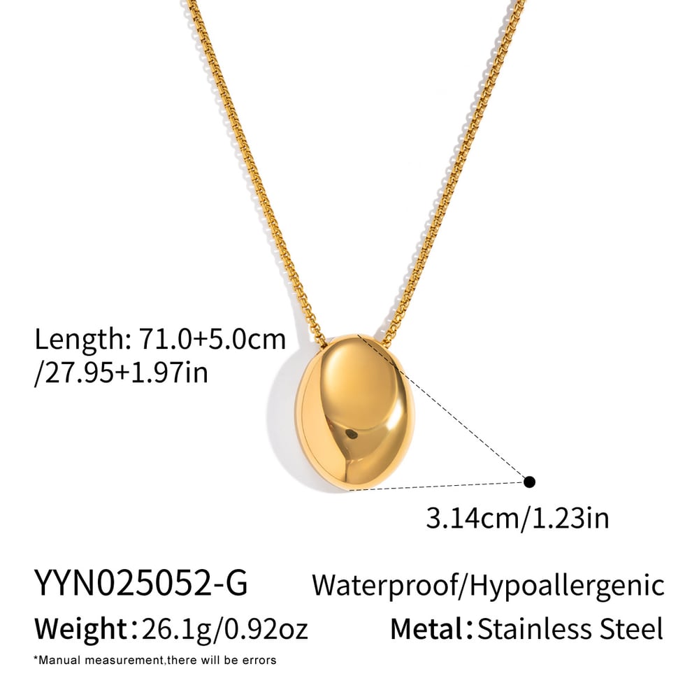 Collier long en acier inoxydable doré (1 pièce)