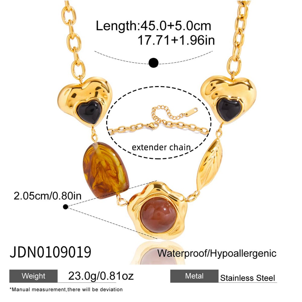 1 Piece Glamorous Flower Irregular Shape Stainless Steel Gold Color Acrylic Women's Pendant Necklaces Picture2