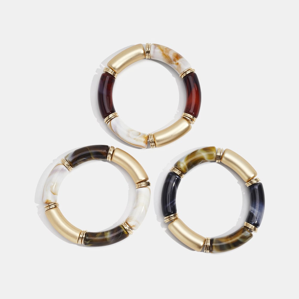 1 Piece Retro Gradient Color Acrylic Beaded Bracelet h5Picture4