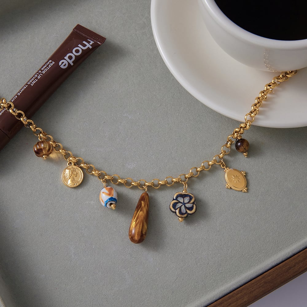 1 Piece Designable Droplet Stainless Steel Gold Color Acrylic Women's Pendant Necklaces Picture6