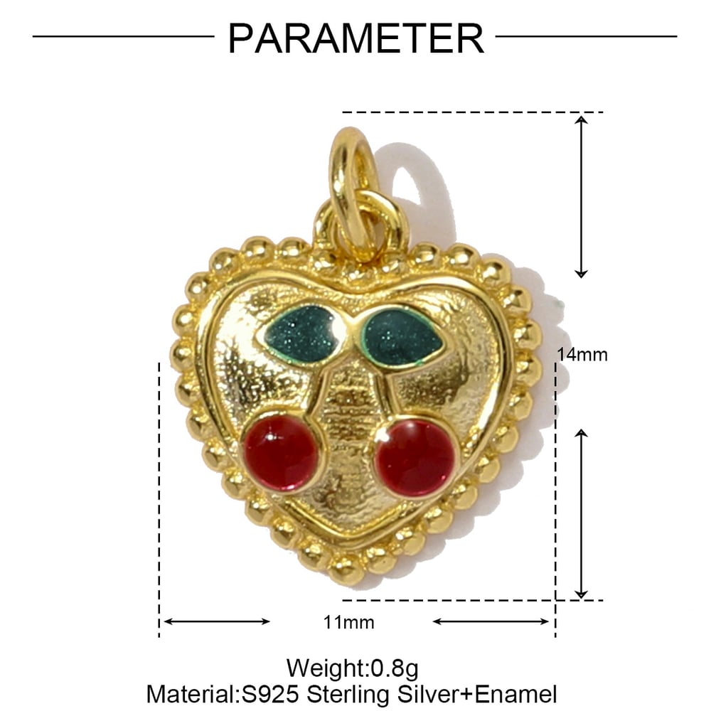 1 Piece Cute Fruit S925 Gold Color Women's Pendants Picture2