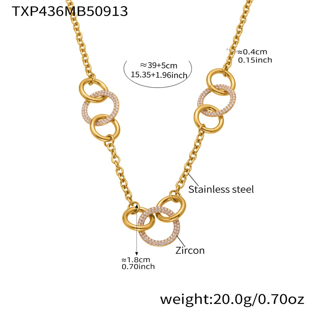 Luxurious Circle Stainless Steel Gold Color Women's Jewelry Sets