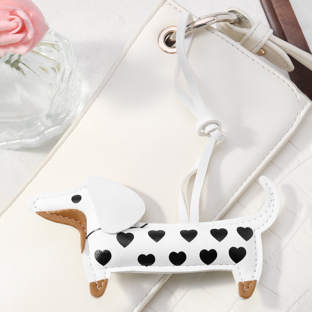 1 Piece Dachshund Cartoon Leather Women's Bag Charms Picture4