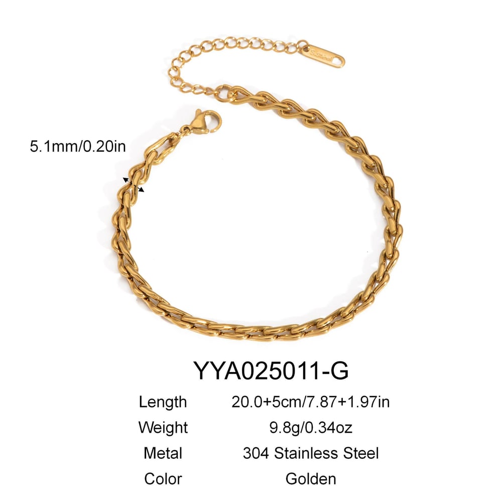 Ensemble de bijoux simple en acier inoxydable couleur or