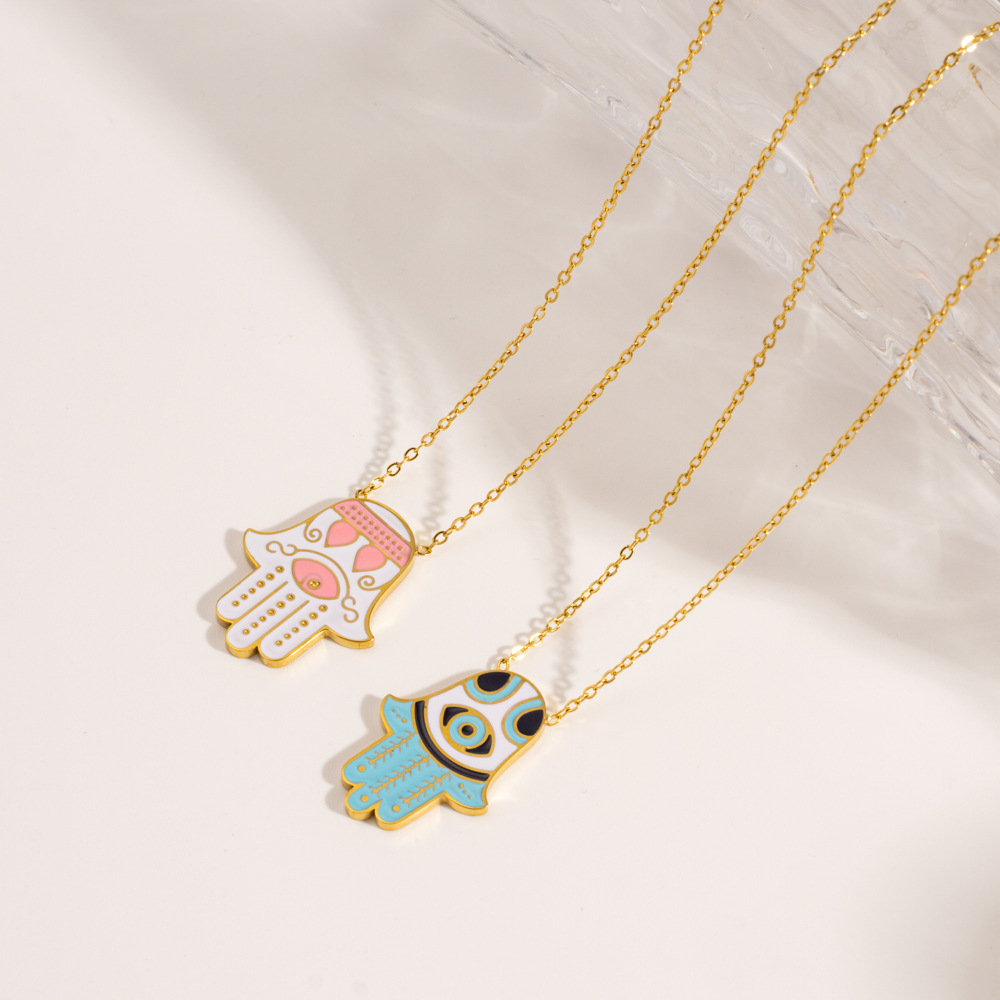 1 Piece Simple Casual Devil's Eye Stainless Steel Women's Pendant Necklaces h5Picture3