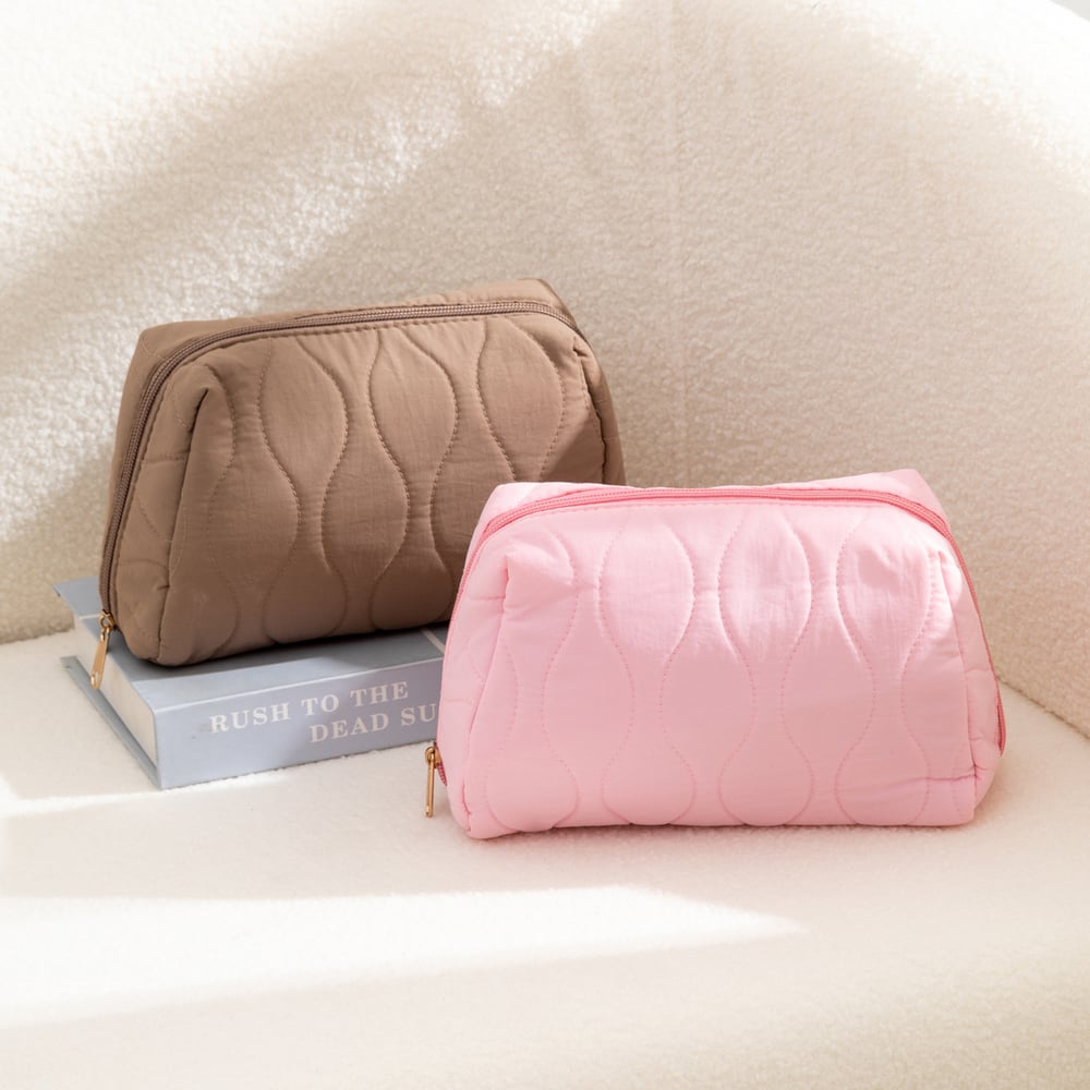 1 Stück einfarbige Make-up-Tasche aus Baumwolle h5Bild3