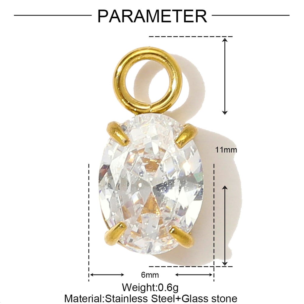 1 Piece Delicate Glass Heart Stainless Steel Women's Pendants Picture2