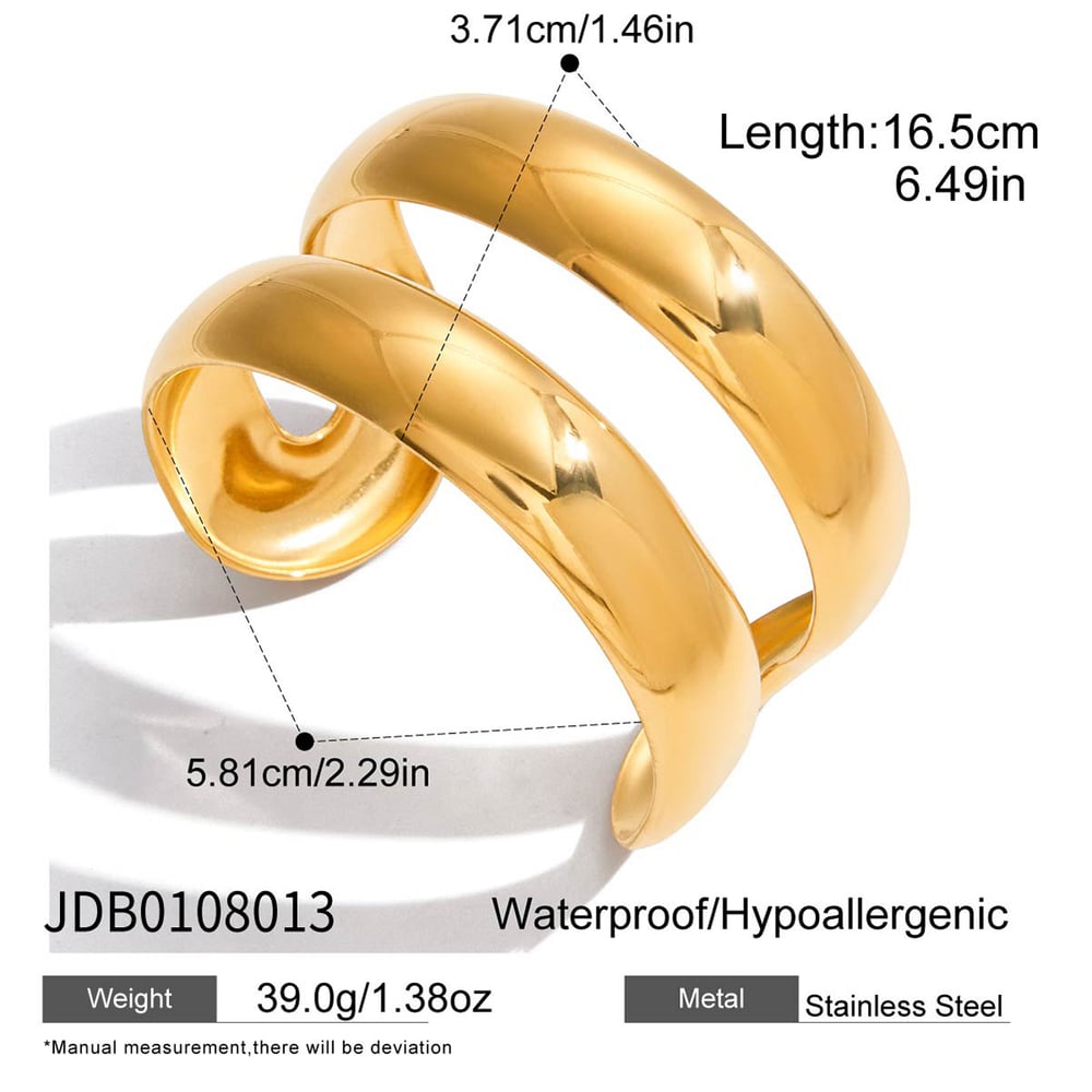 1 Piece Classic Solid Color Stainless Steel Gold Color Women's Bangles Picture2