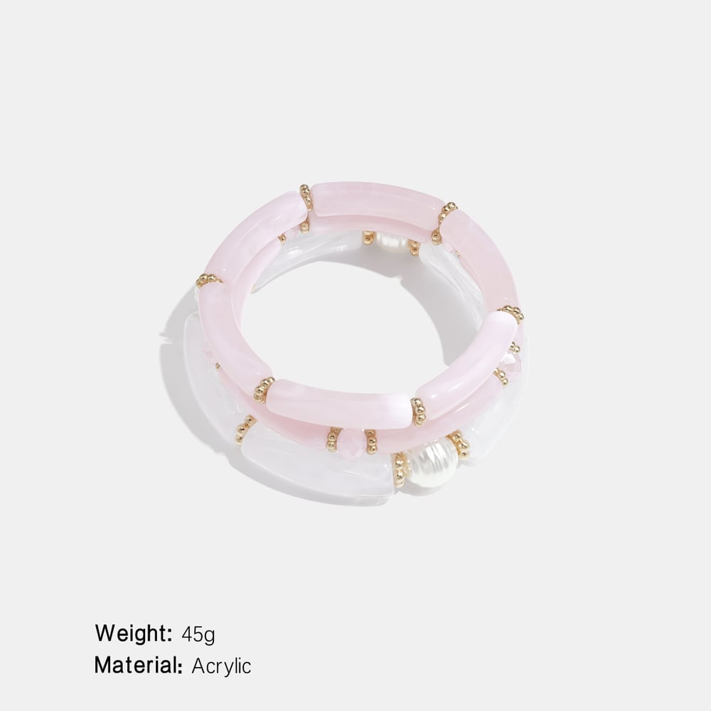 1 Set Retro Gradient Color Acrylic Bracelets Set h5Picture2